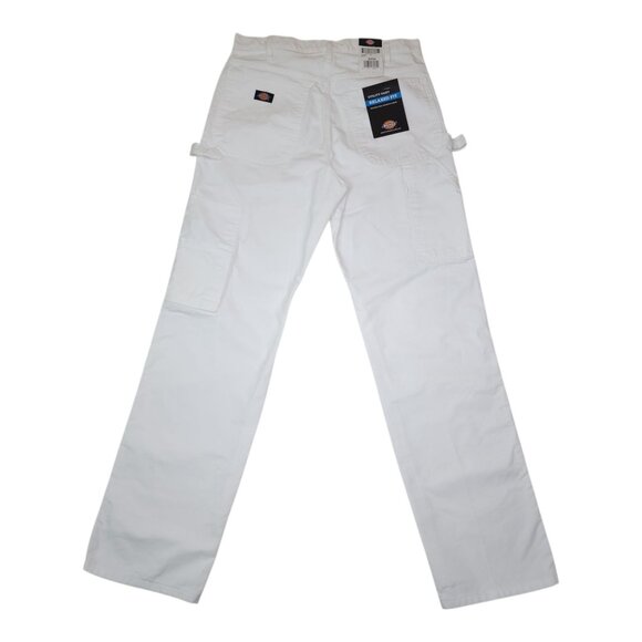 Dickies Mens White Utility Pants Relaxed Fit Multiple Tool Pockets & Loops 32X34 - Picture 2 of 11